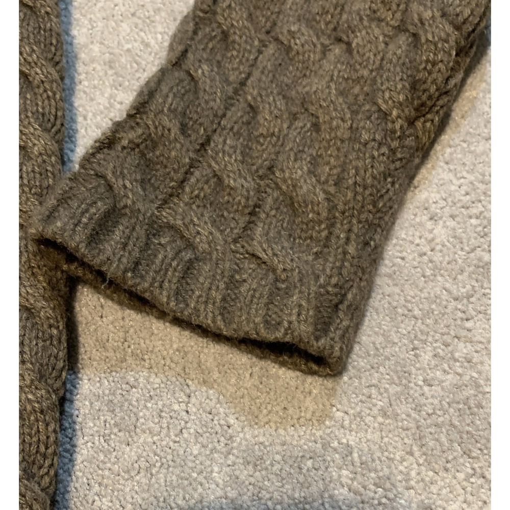 LL Bean Cable Knit Lambswool Blend Turtleneck Sweater Brown Small‎ - Picture 2 of 6